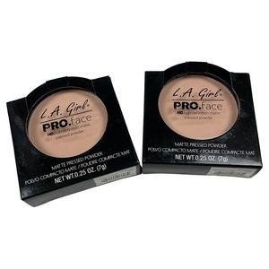 LA Girl Pro Face HD Matte Pressed Powder Compact Bundle Of 2 Porcelain